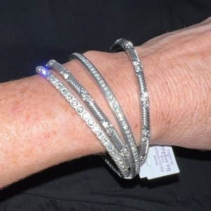 Set of 4 Lia Sophia hard bangle bracelets